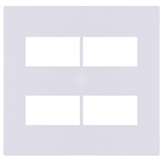Placa 4 Módulos Separados com Suporte 4x4 - RECTA BRANCO GLOSS